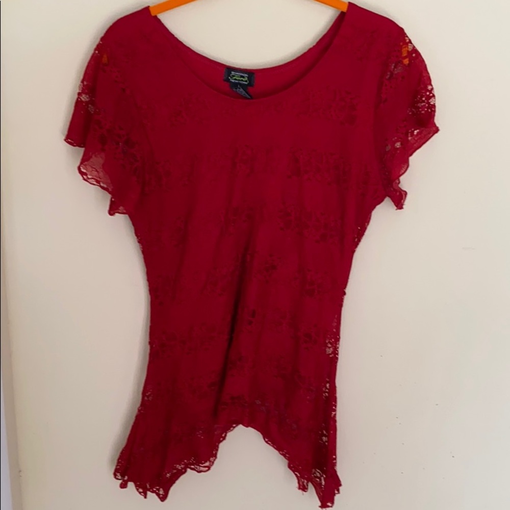 Ladies lace red  top
